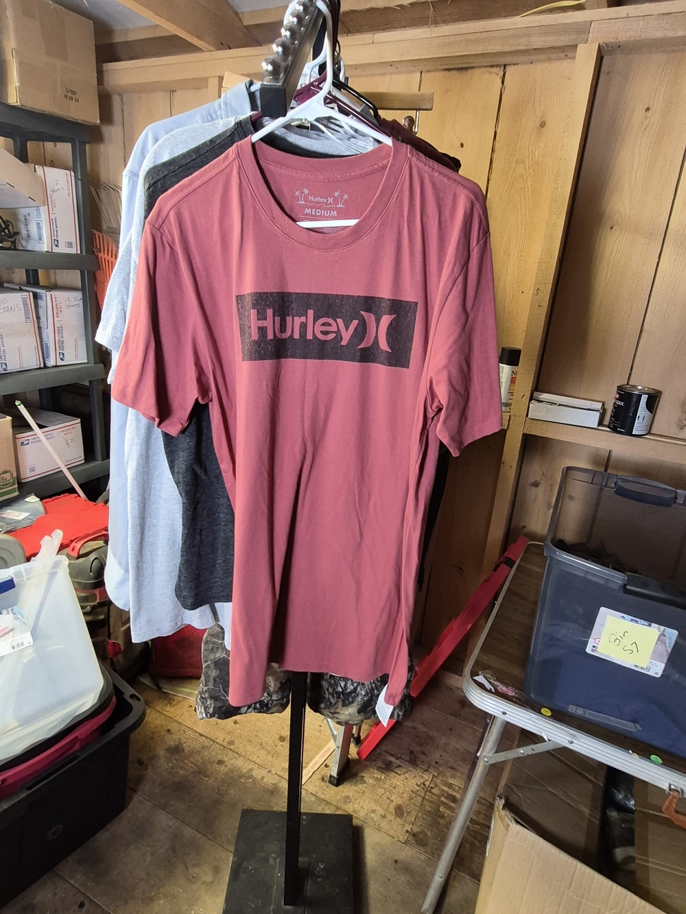Hurley Men's Short Sleeve Logo T-Shirt - Dusty Rose, Medium Bin 57